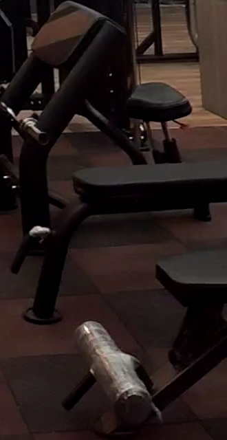 Benches on a rubber floor
